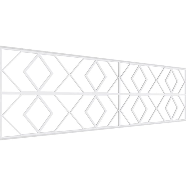 Ekena Millwork Set of Four Panels for 94 1/2"W x 28 1/4"H Hillrose Fretwork Wainscot Wall Paneling WPKP14X01X47HRE - main